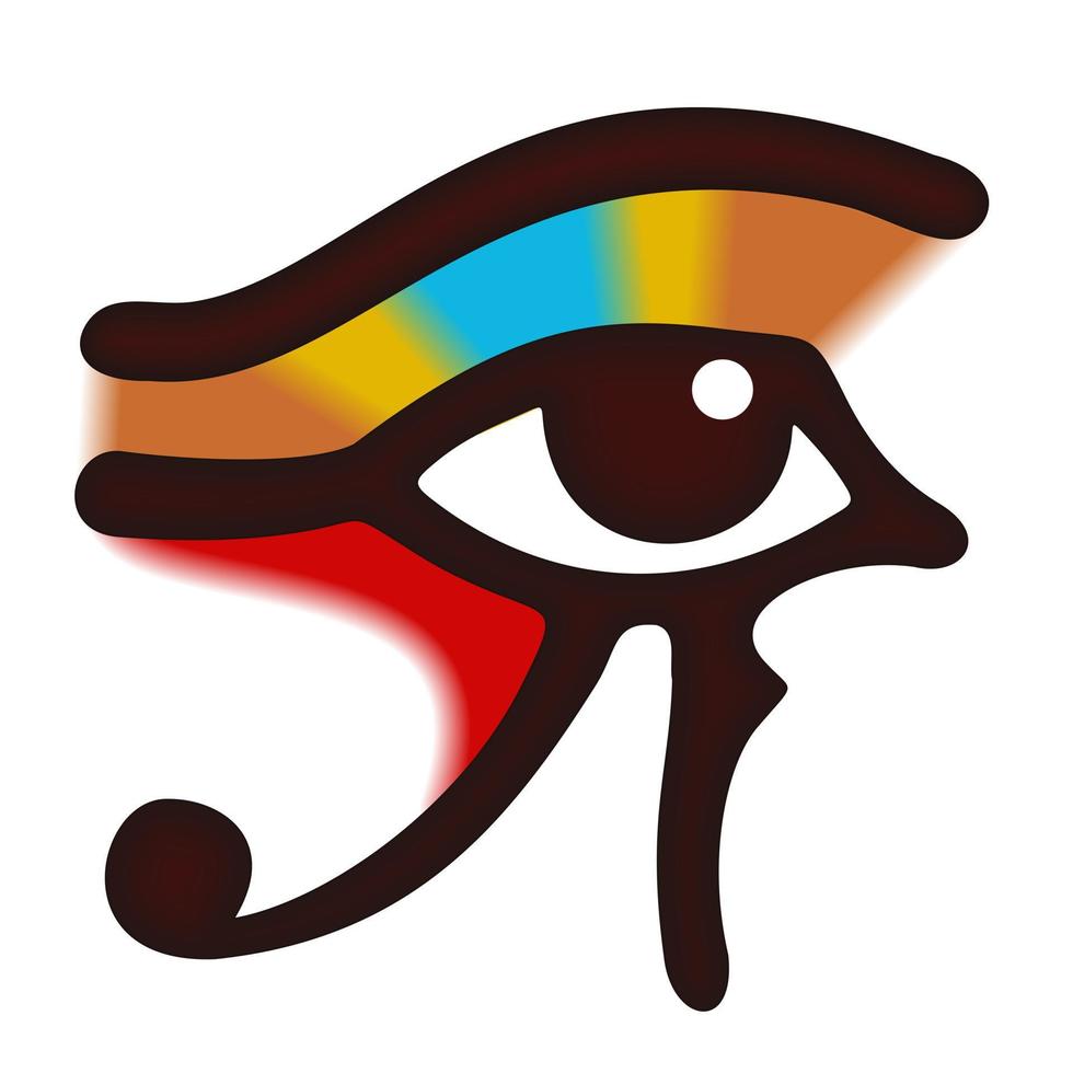 Egyptian eye sign. Vector isolated illustration.