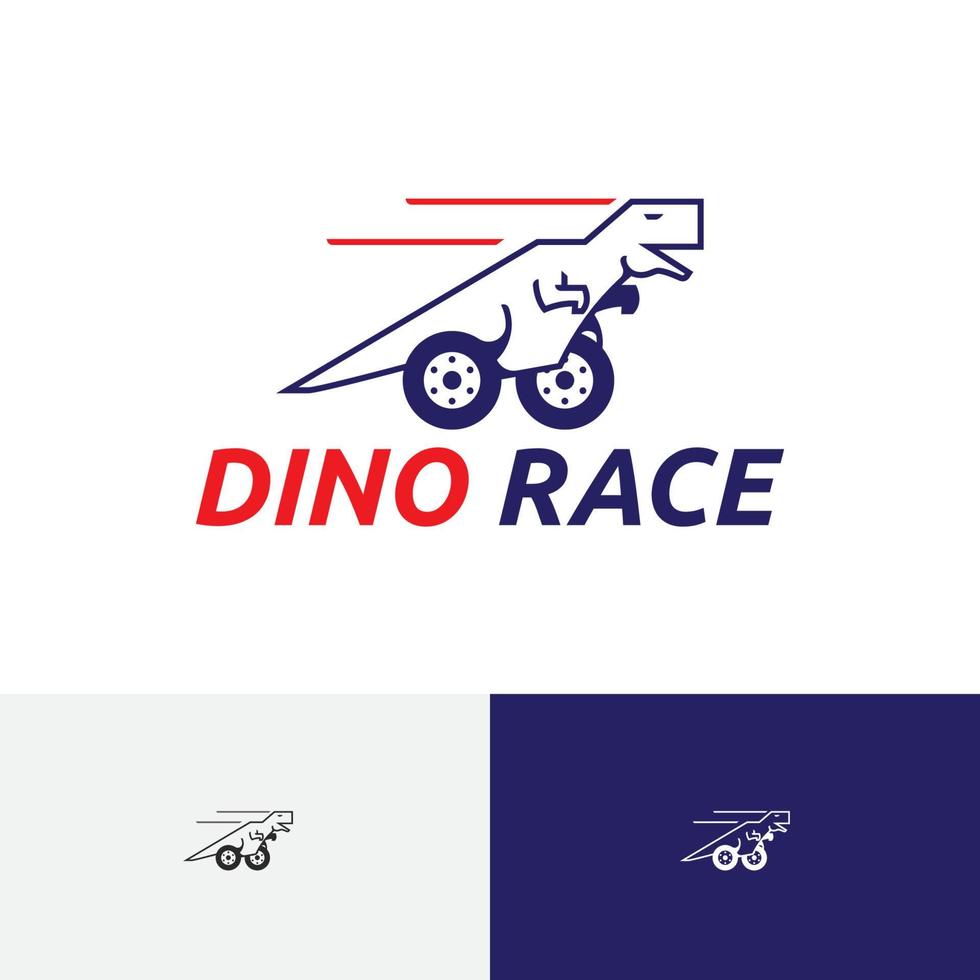 Dino Race Dinosaur Car Auto Service Automotive Vehicle Logo vector