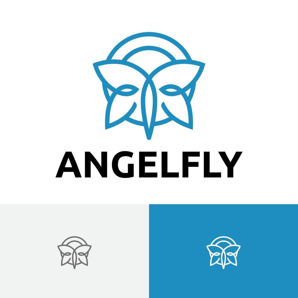 Butterfly Angel Fly Wings Monoline Simple Logo vector