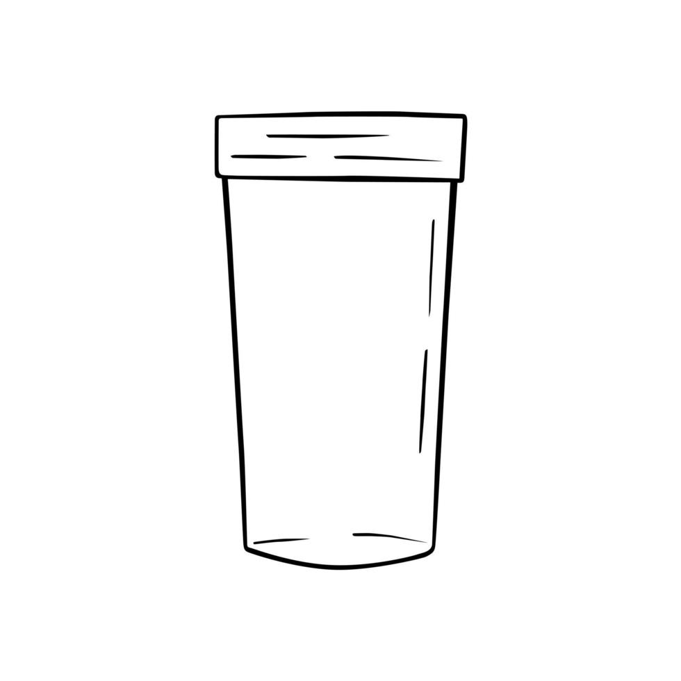 Basic Glass on white background. Simple line doodle. Vector illustration for decoration or any design.