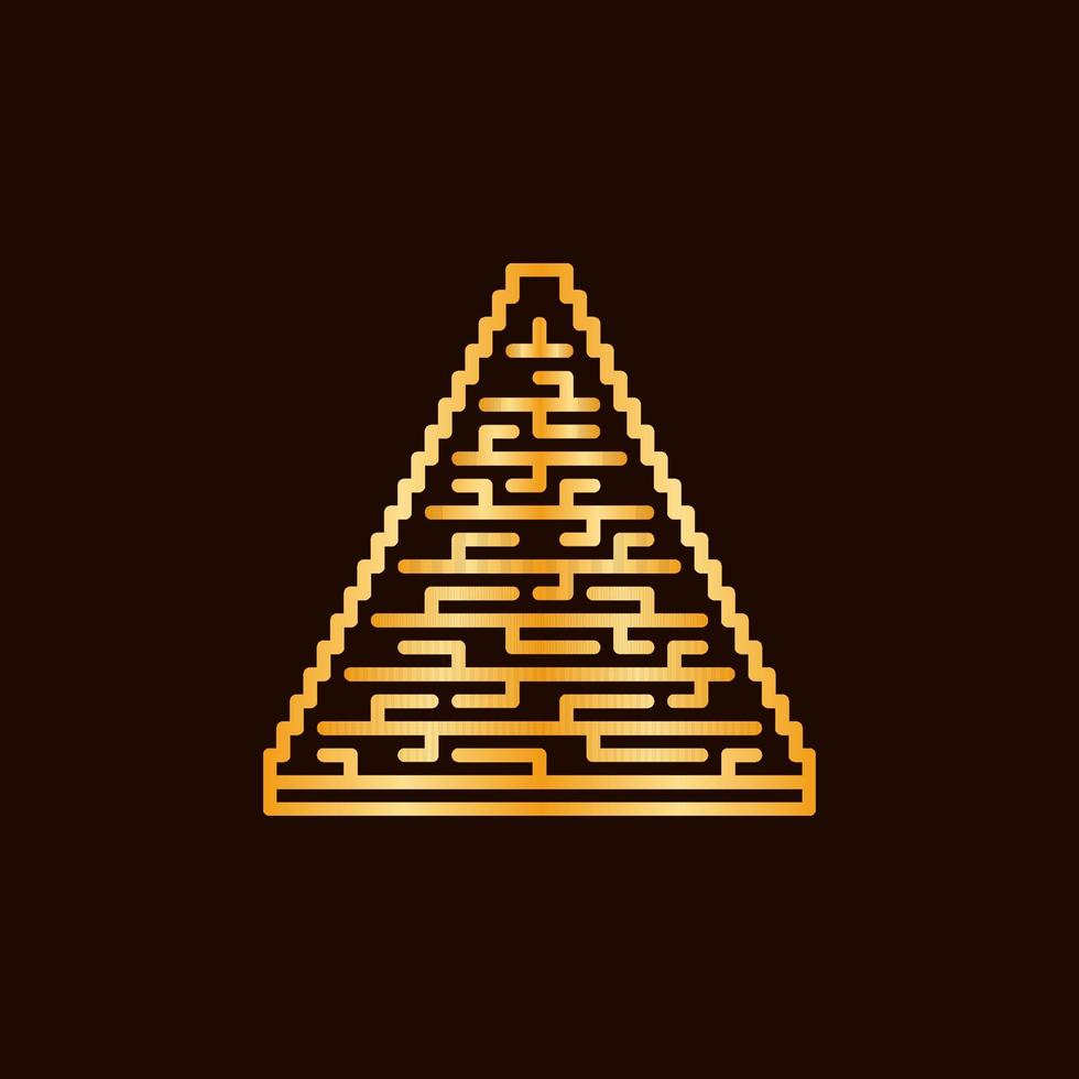 Old Egypt Pyramid vector concept colorful icon in outline style