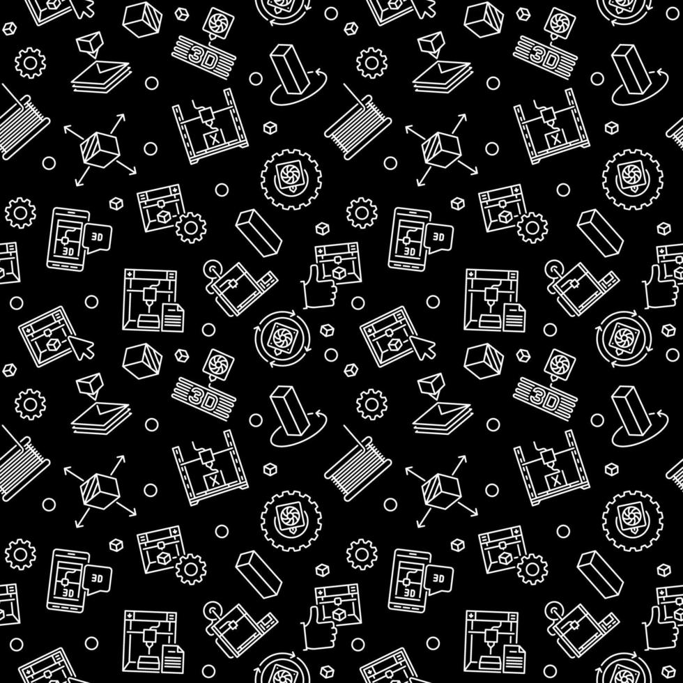 3d Printer Technology vector 3d printing linear seamless pattern