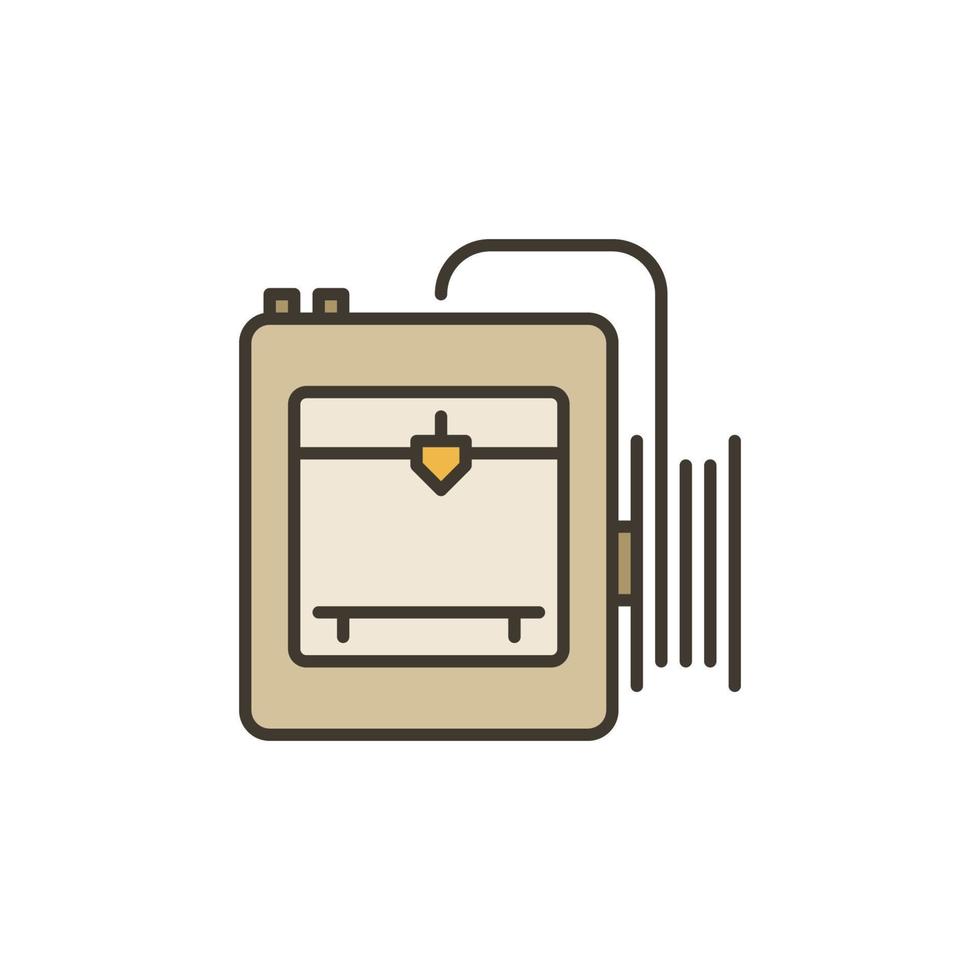 Filament with 3D Printer vector concept colored icon or symbol