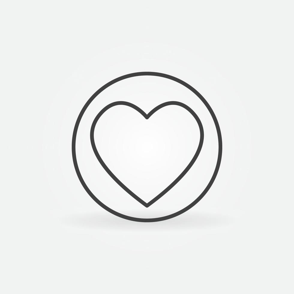 Hearts Playing Card Suit vector concept round linear icon or symbol