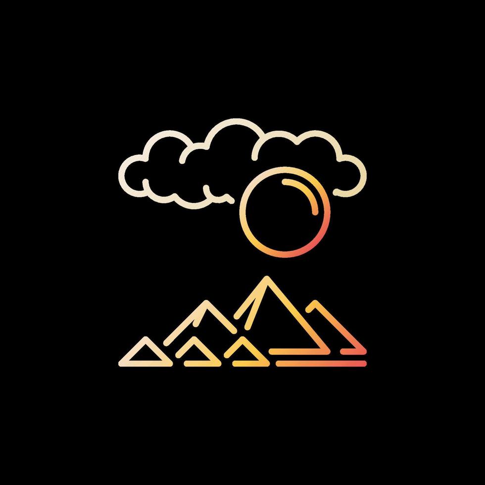 Sky and Egyptian Pyramids vector Egypt History concept linear colorful icon