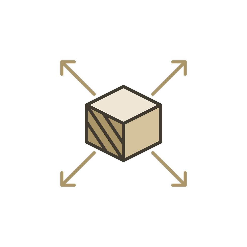 Cube Scale with Arrows vector Maximize concept colored icon