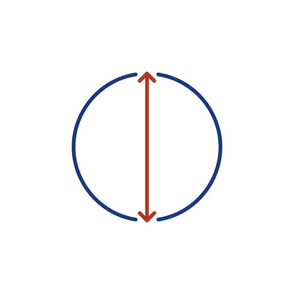 círculo diámetro vector concepto color icono o símbolo