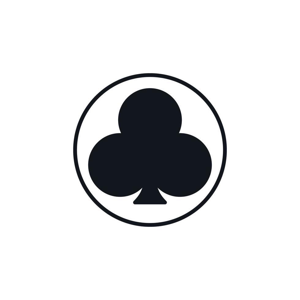 Circle with Clubs Suit vector concept solid icon or symbol