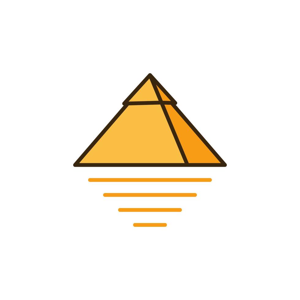 pirámide egipcia amarilla vector concepto de egipto icono de color creativo