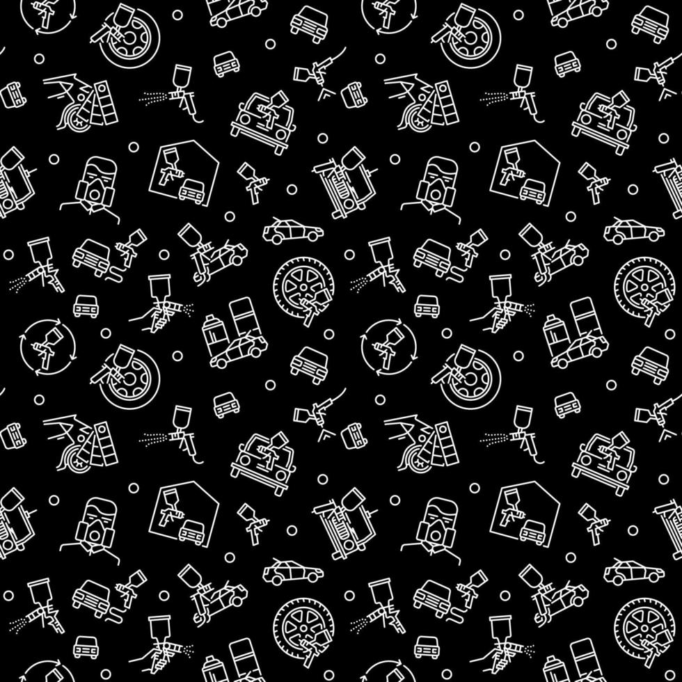 Vehicle Painting vector concept seamless line pattern with dark background