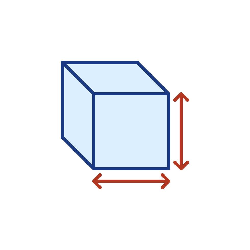 Cube Measurement vector concept colored simple icon