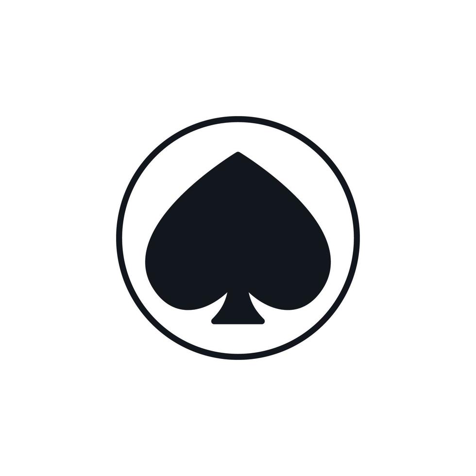 Circle with Spades Playing Card Suit vector concept solid icon