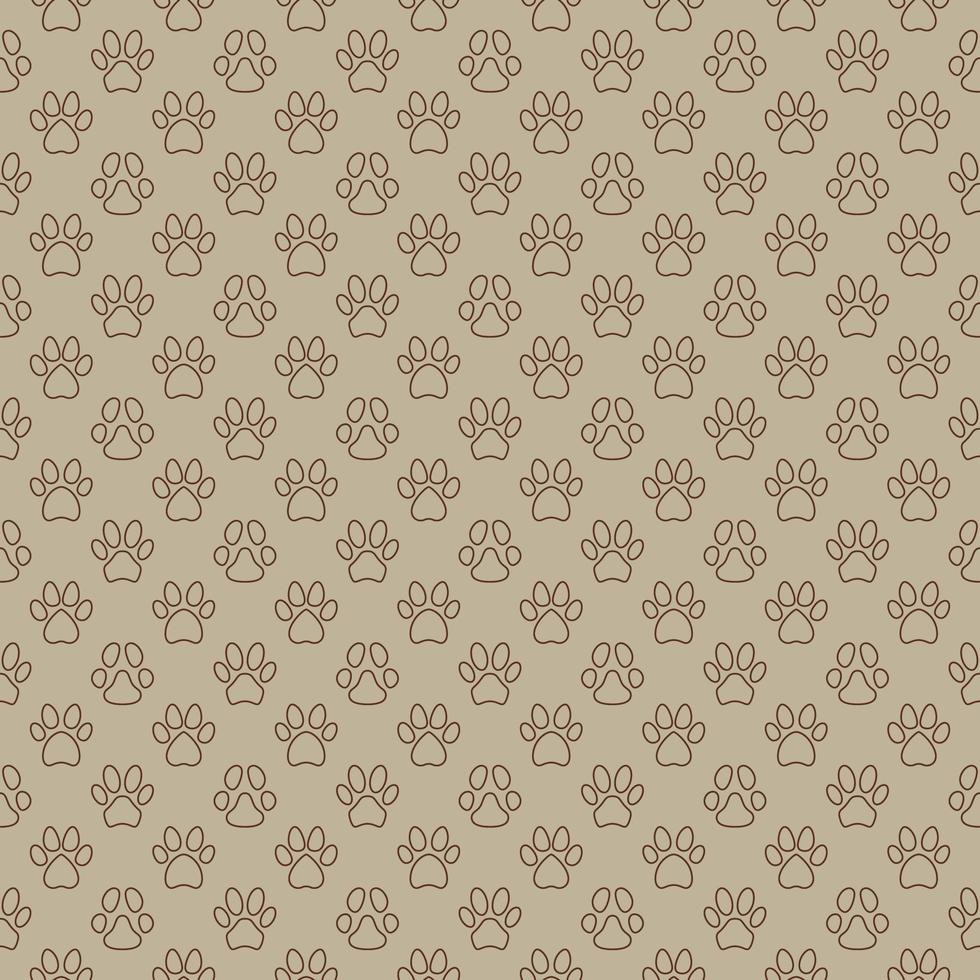 Animal Footprints seamless geometric line background - vector Paw Prints pattern