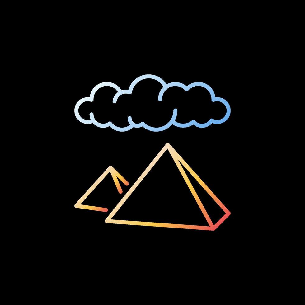 Cloud and Egyptian Pyramids vector Egypt History linear colorful icon