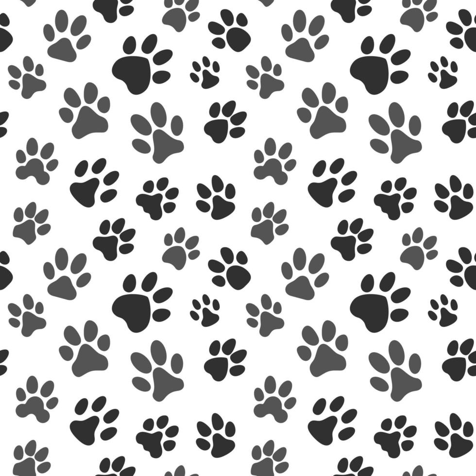 Animal Tracks vector creative pattern. Paw Footprints seamless background