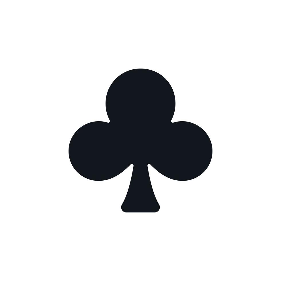Clubs Card Suit vector concept solid minimal icon or symbol