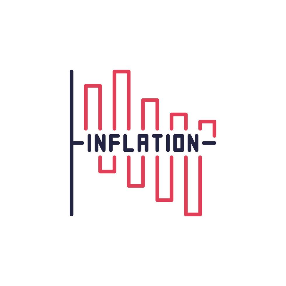Inflation Falling Chart vector concept colored minimal icon
