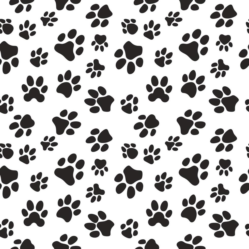 Cat or Dog Paw Prints vector concept seamless pattern