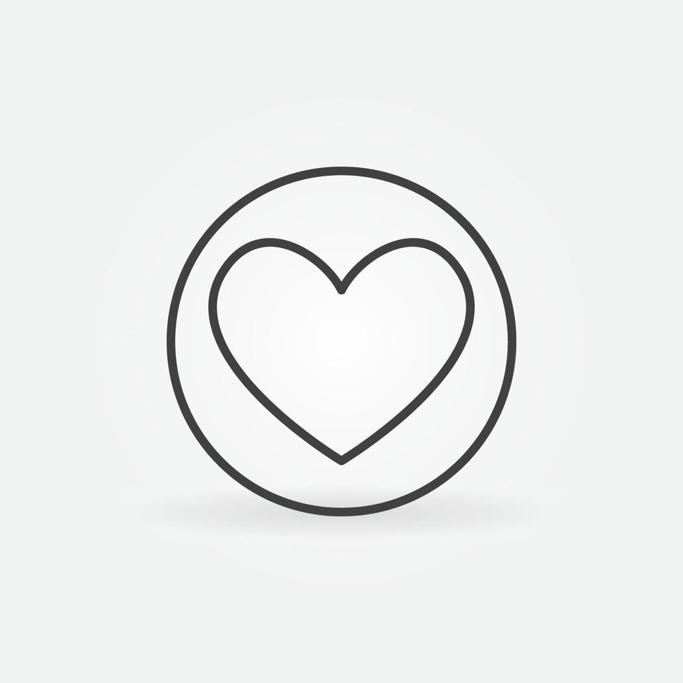 Circle with Hearts Playing Card Suit vector concept outline icon or sign
