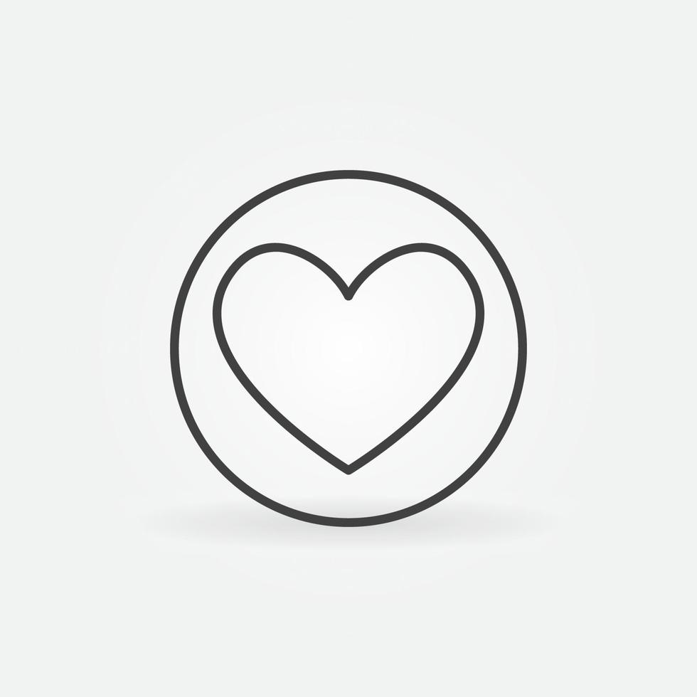 Circle with Hearts Playing Card Suit vector concept outline icon or sign