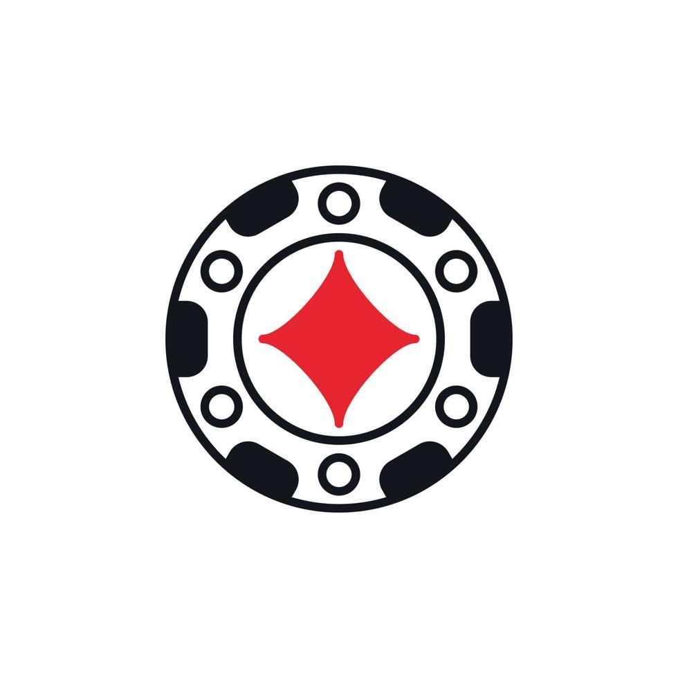 Diamonds Poker Chip vector concept solid icon or symbol