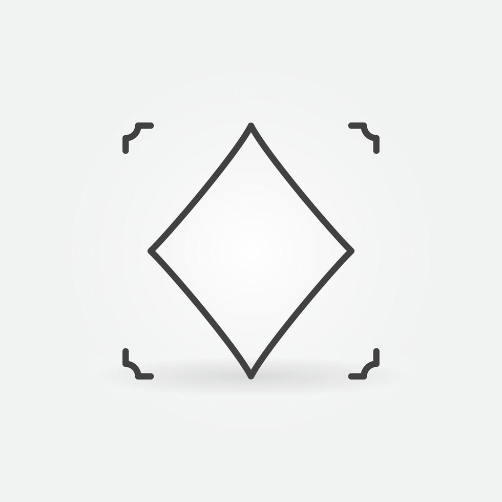 Diamonds Playing Card Suit vector concept simple thin line icon