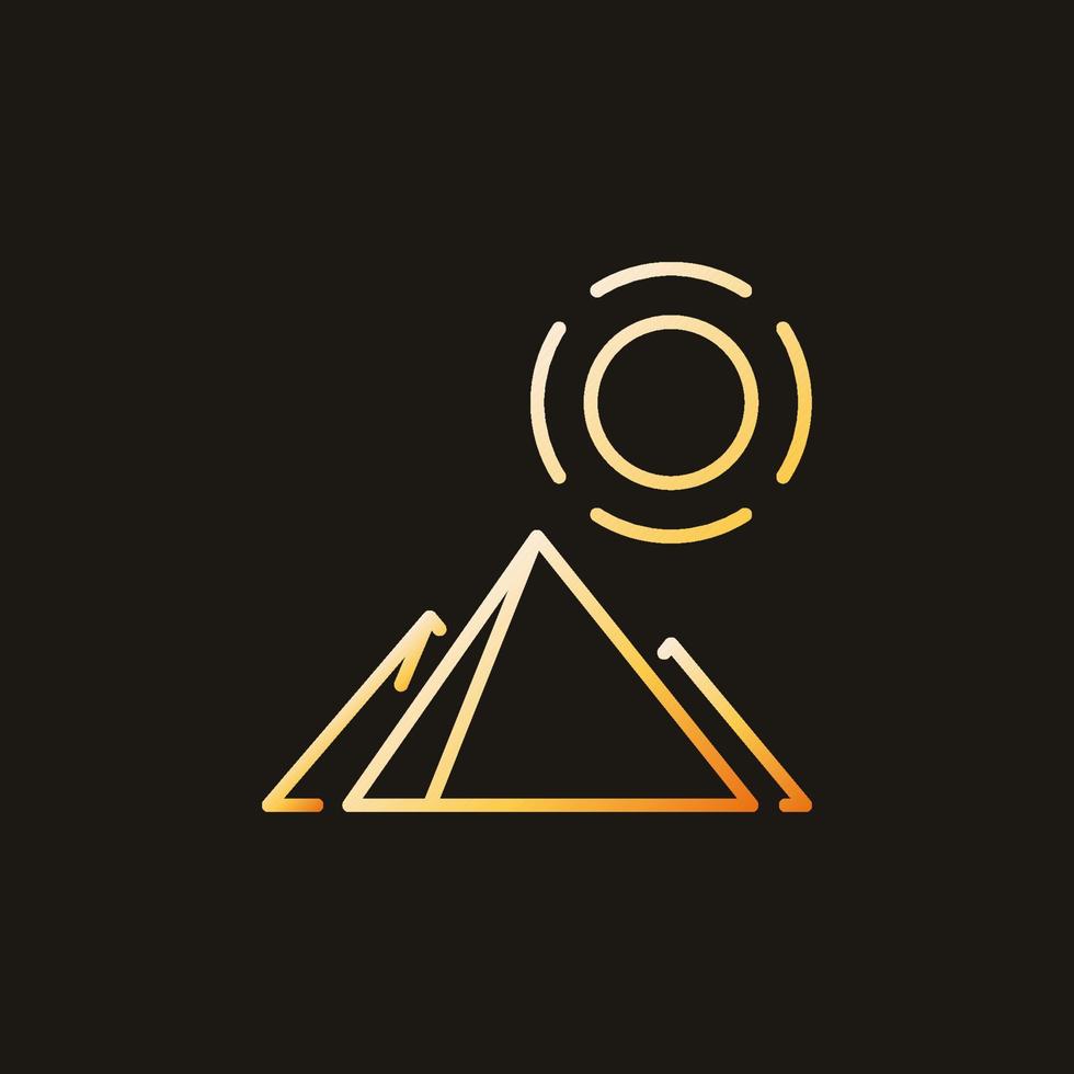 pirámides egipcias paisaje vector egipto cultura concepto contorno colorido icono