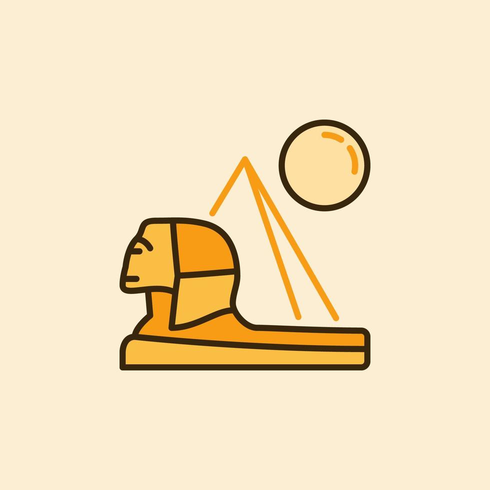 Pyramid and Egyptian Sphinx vector Egypt Landscape creative icon