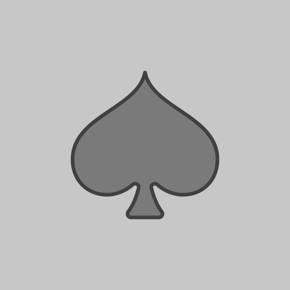 Spades Card Suit vector concept colored minimal icon or symbol