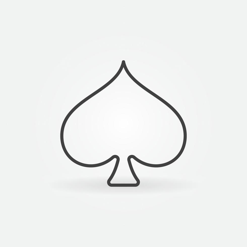 Spades Playing Card Suit vector concept thin line minimal icon