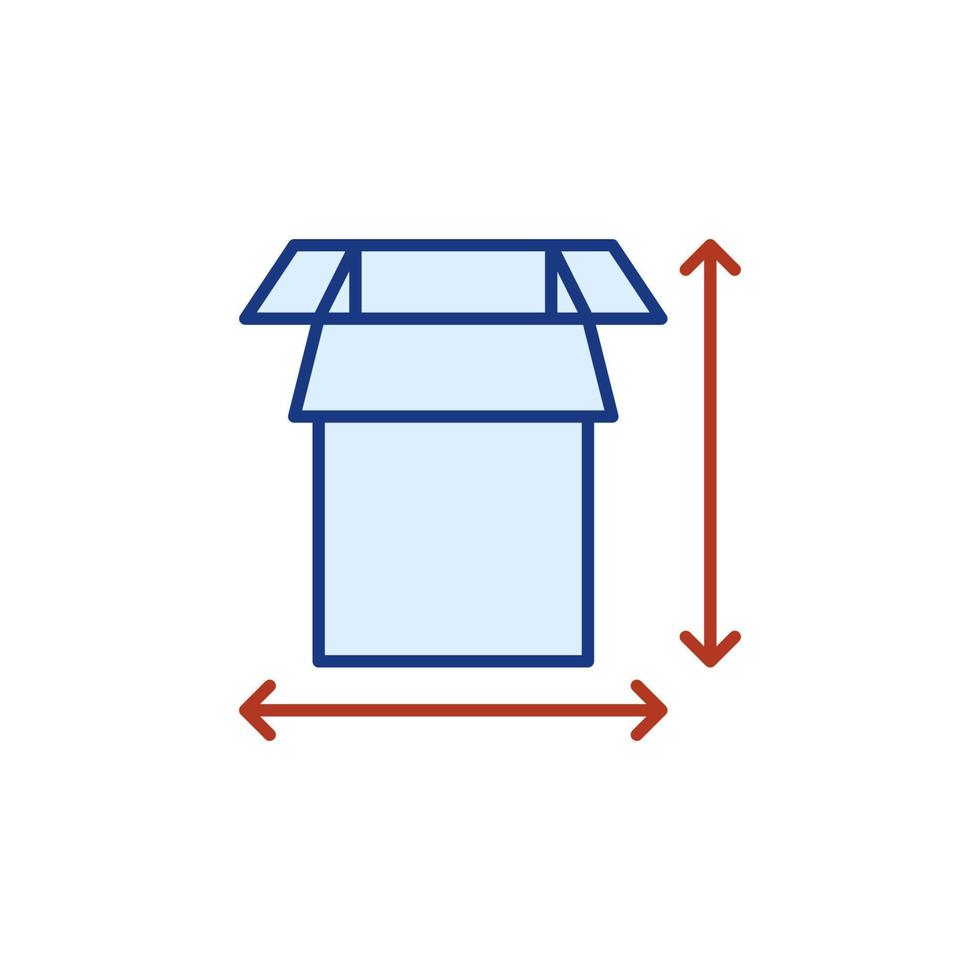 Box Measurement vector concept colored icon or symbol