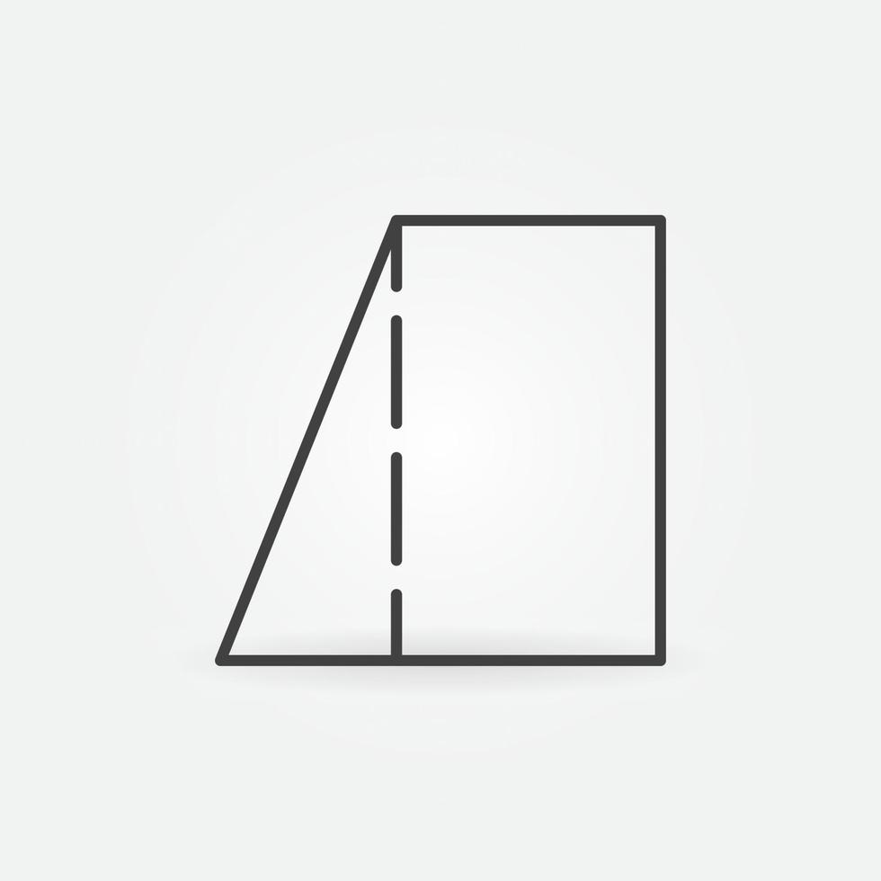 Rectangular Trapezoid vector geometric shape concept outline icon