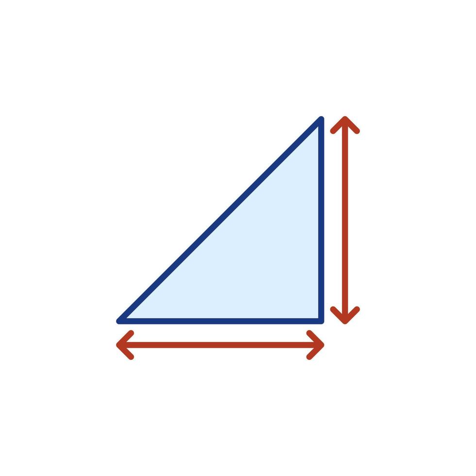 Triángulo dimensiones vector concepto color icono o símbolo