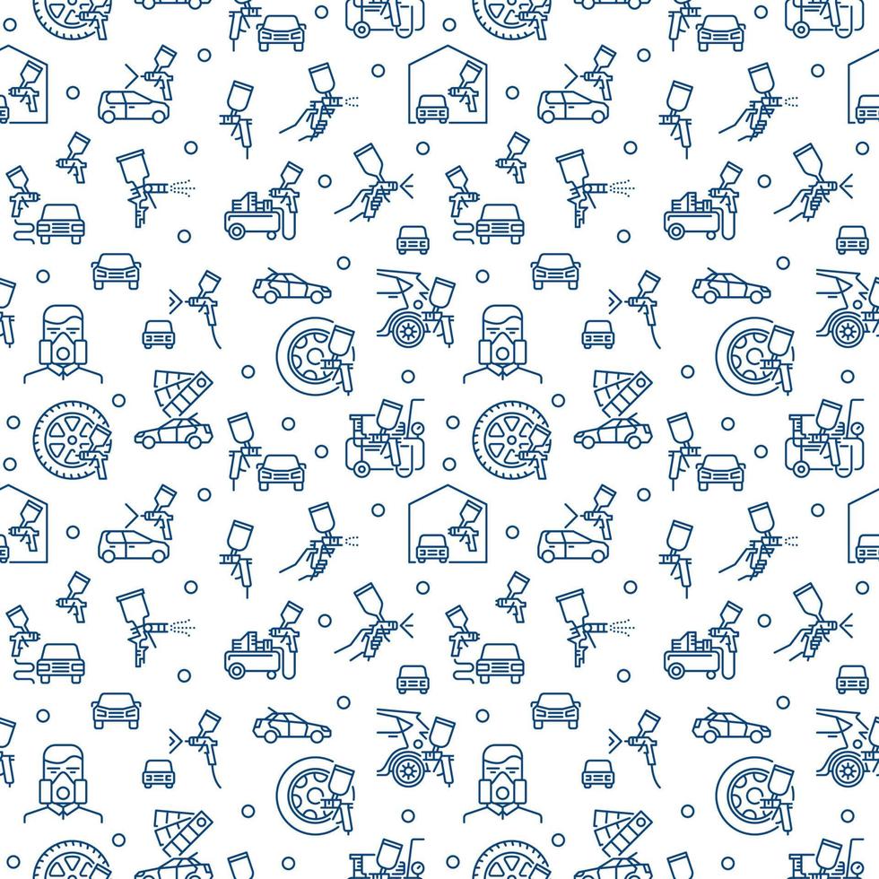 Car Painting vector linear seamless pattern for Auto Body Painters