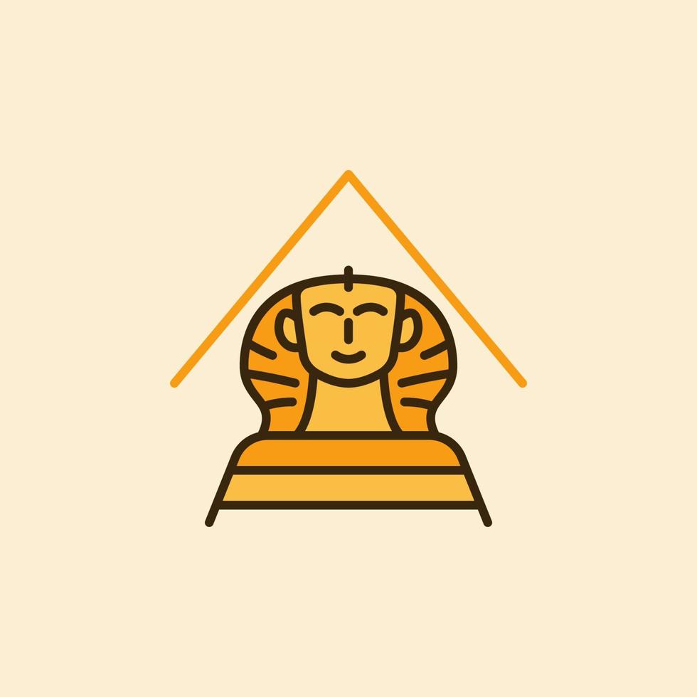 Yellow Egyptian Sphinx vector concept creative icon