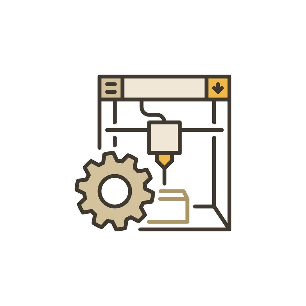 3D Printer Settings vector concept colored icon or symbol