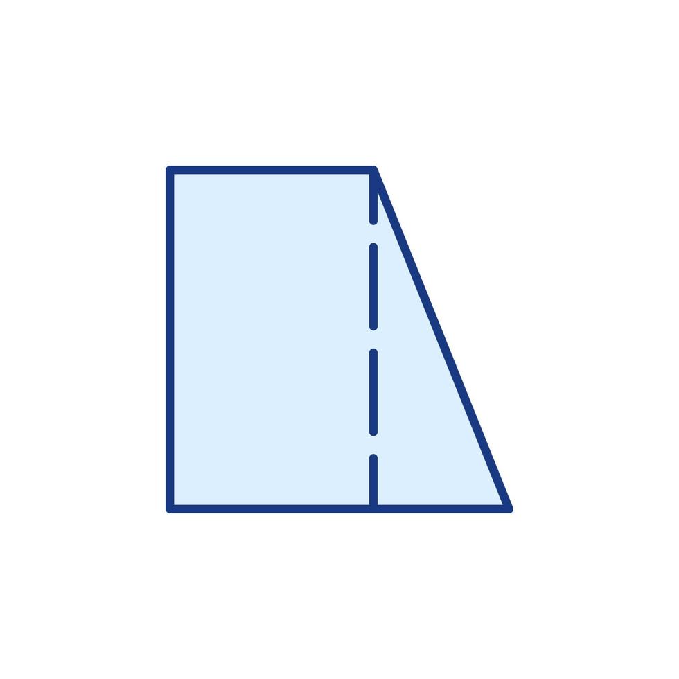 icono de color de concepto de forma geométrica de vector trapezoidal rectangular