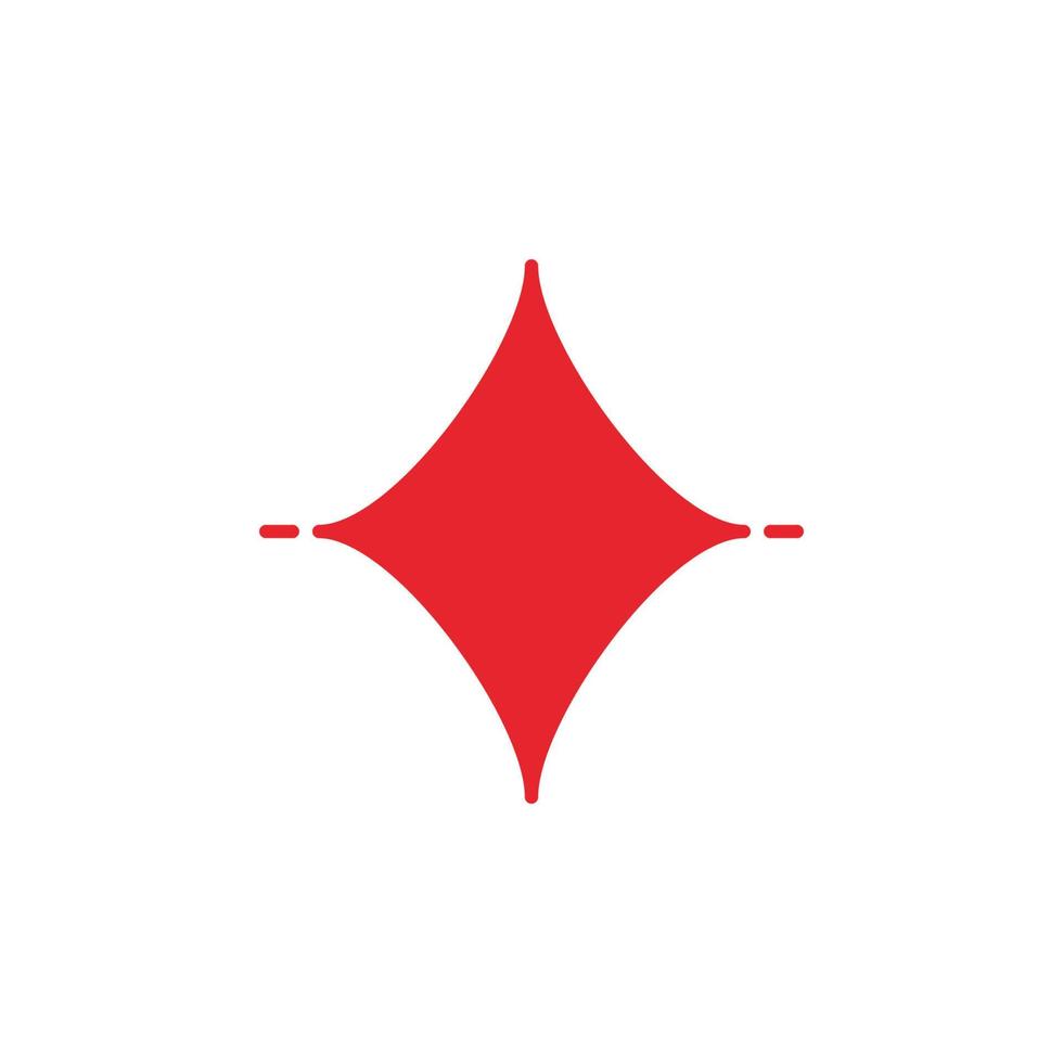 Diamonds Card Suit vector concept minimal solid red icon or symbol