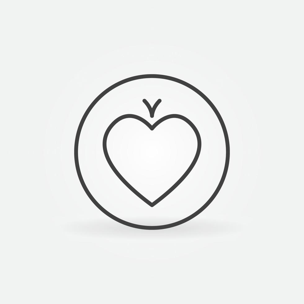 Hearts Card Suit in Circle vector concept outline icon