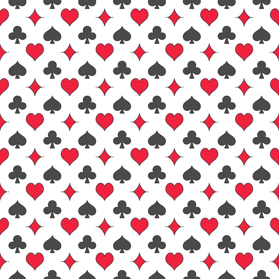 Gambling vector seamless creative background - vector Poker pattern