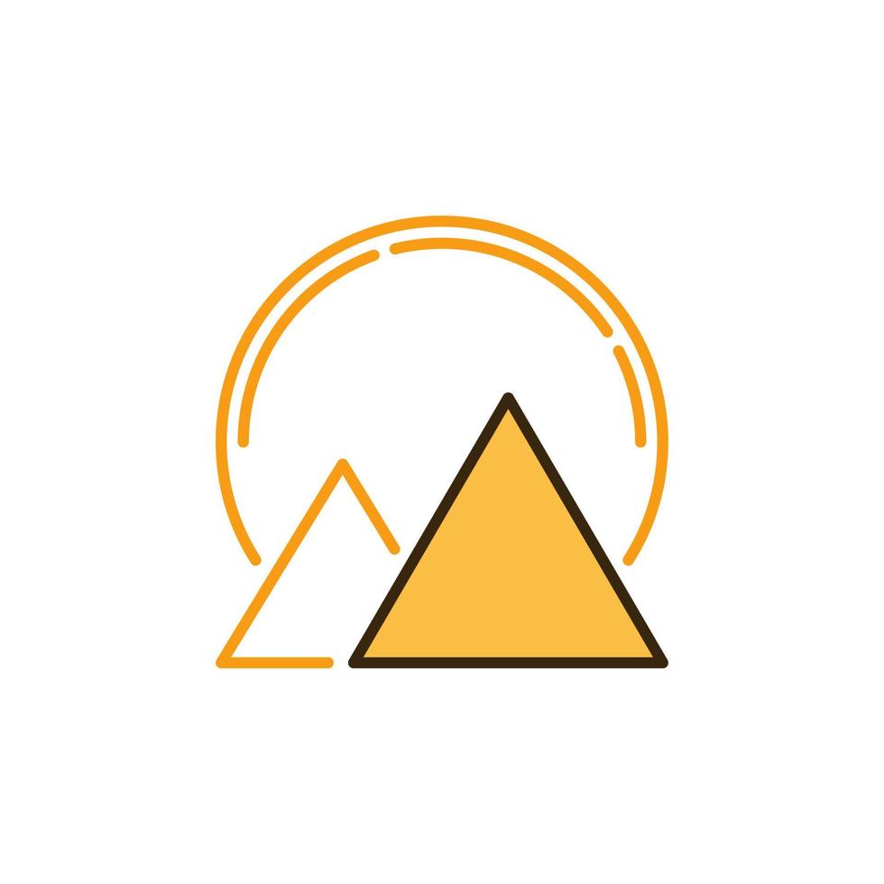 Pyramids in Egypt with Sun vector concept colored icon or sign
