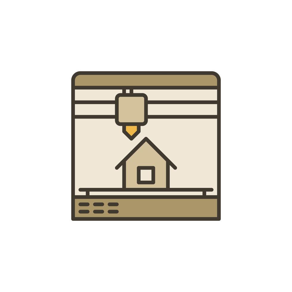 House 3D Print vector concept colored icon or symbol
