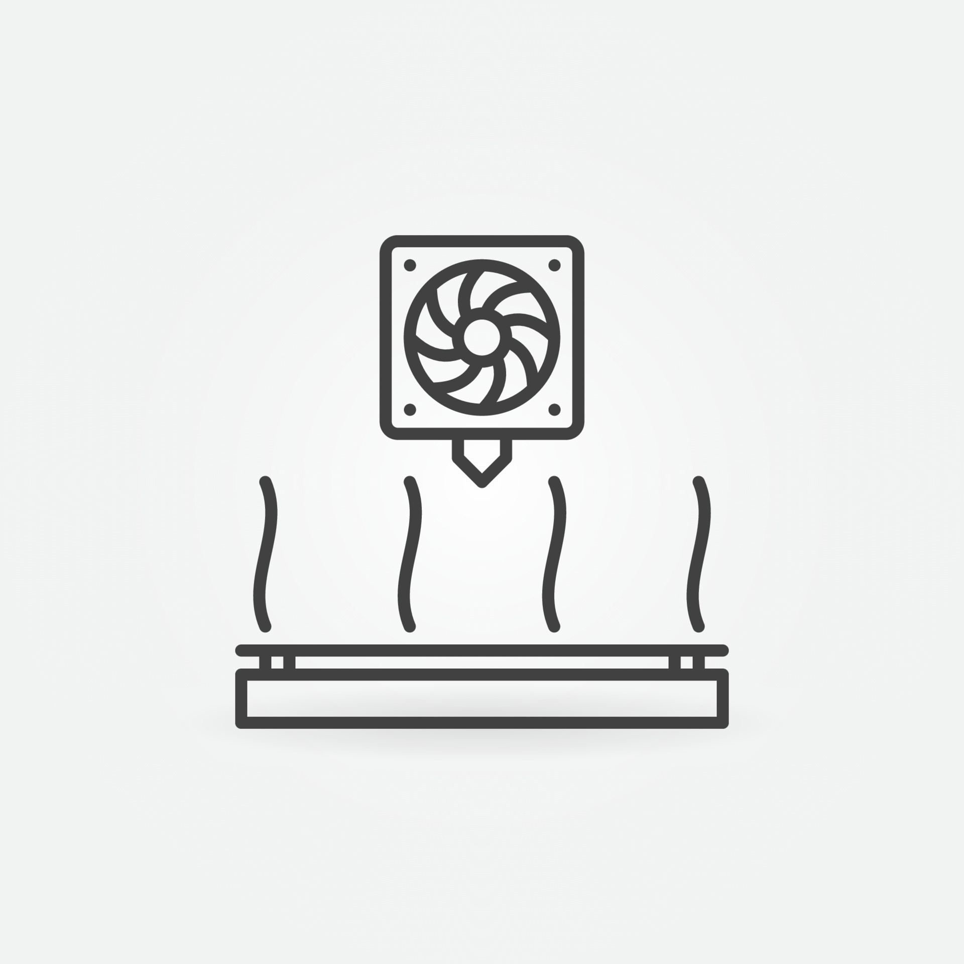 Hot Table for 3D Printing vector concept linear icon 17505273 Vector