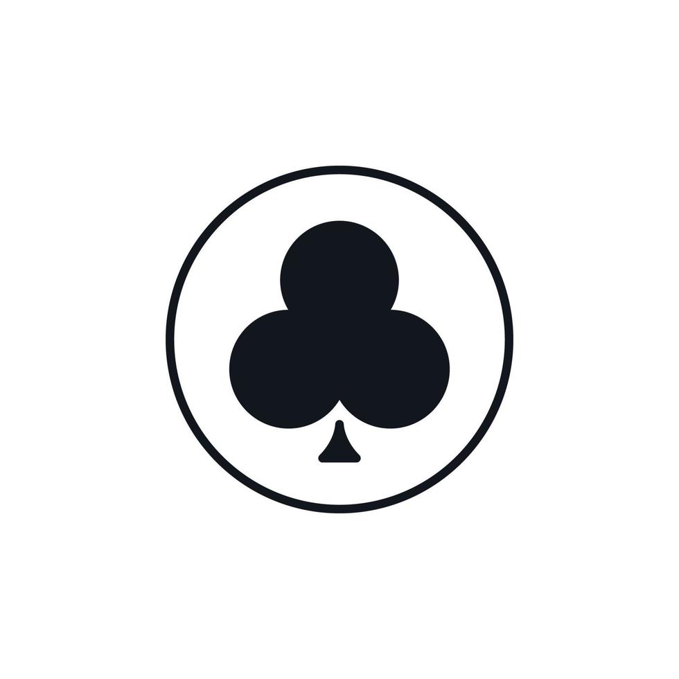 Clubs Playing Card Suit in Circle vector concept solid icon