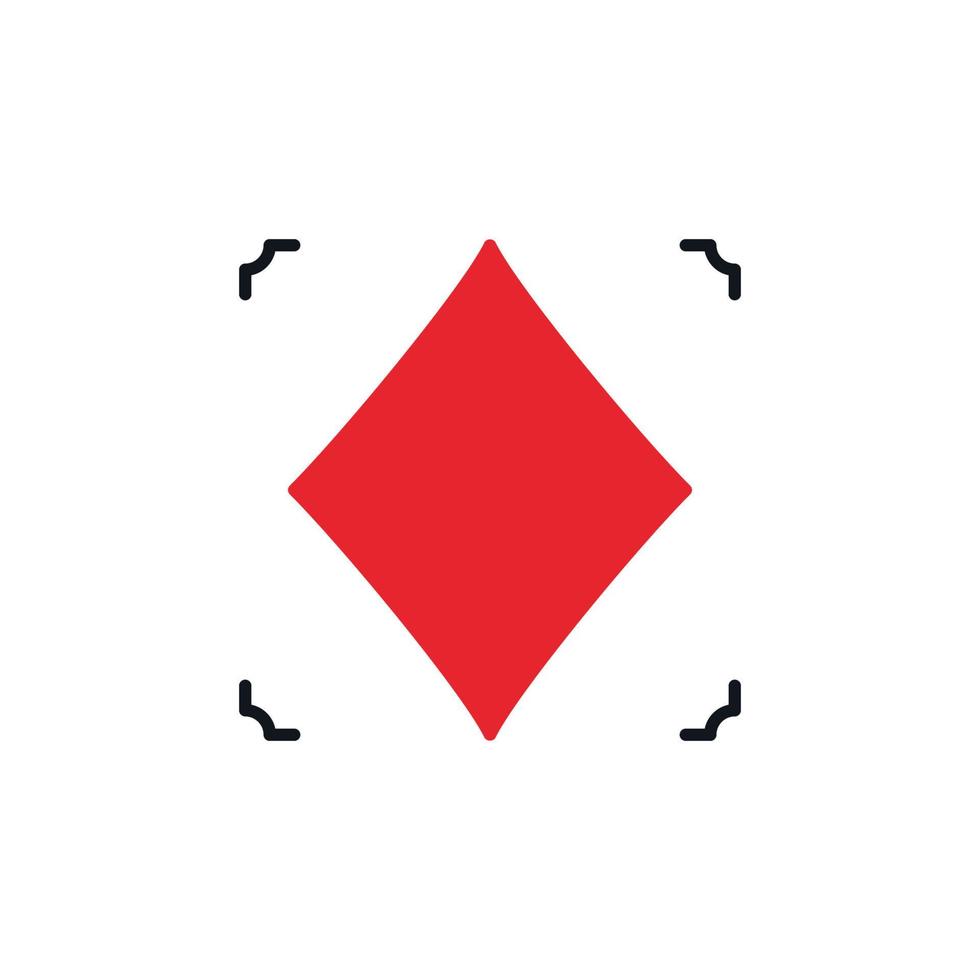 Diamonds Playing Card Suit vector concept simple red solid icon