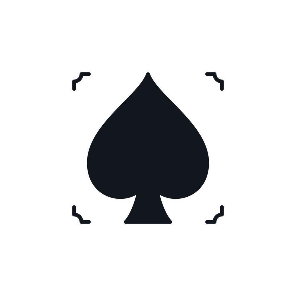 Spades Card Suit vector concept simple solid icon or symbol