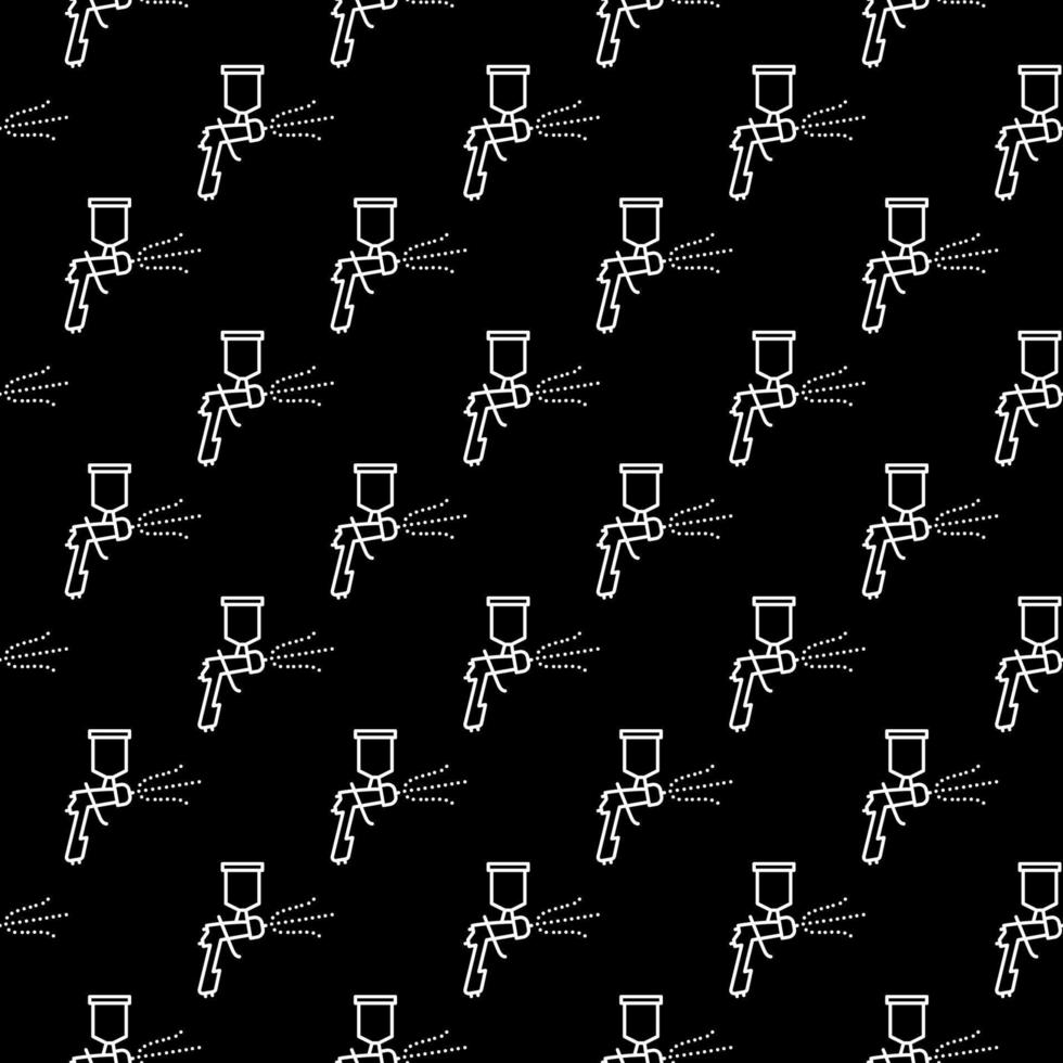 Spray Gun pattern - vector geometric outline dark seamless background