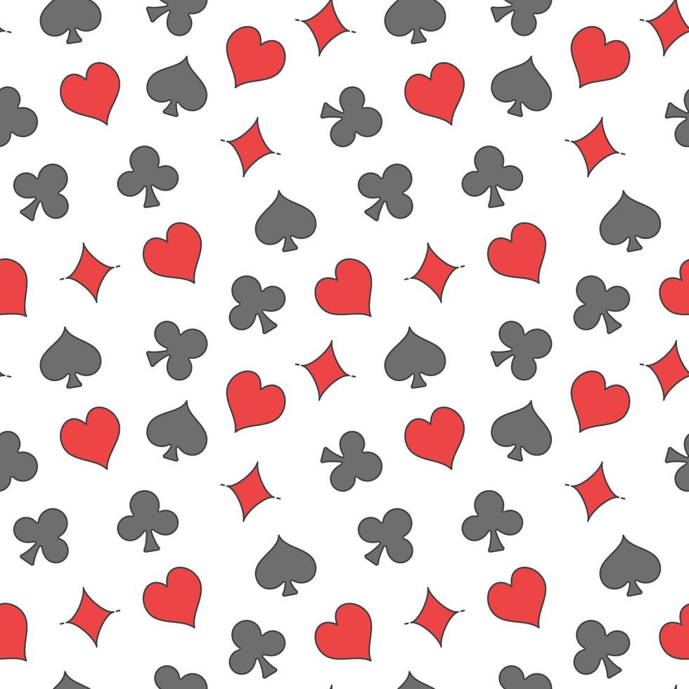 Seamless Poker vector Background with Card Suits - creative pattern