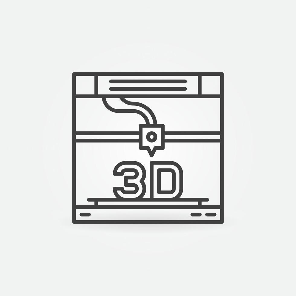 3D Printer Printing vector thin line concept icon or sign