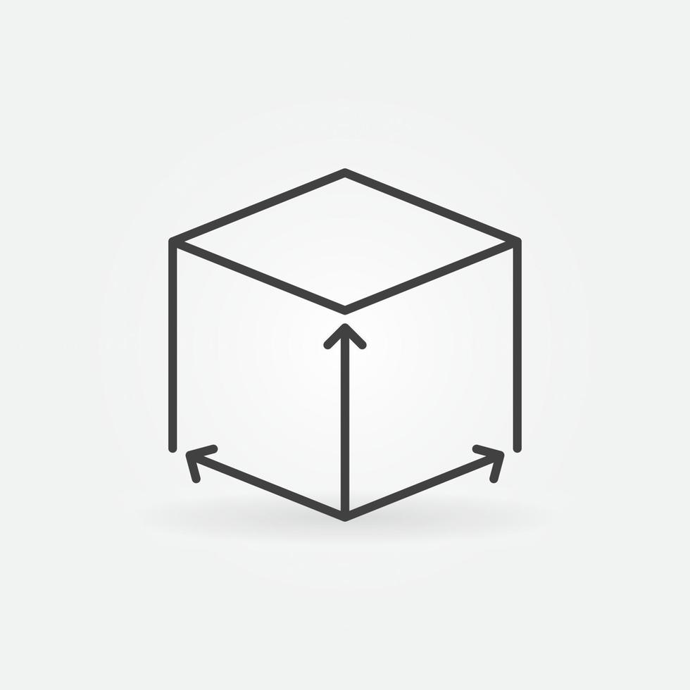 Cube Dimensions vector concept icon in outline style